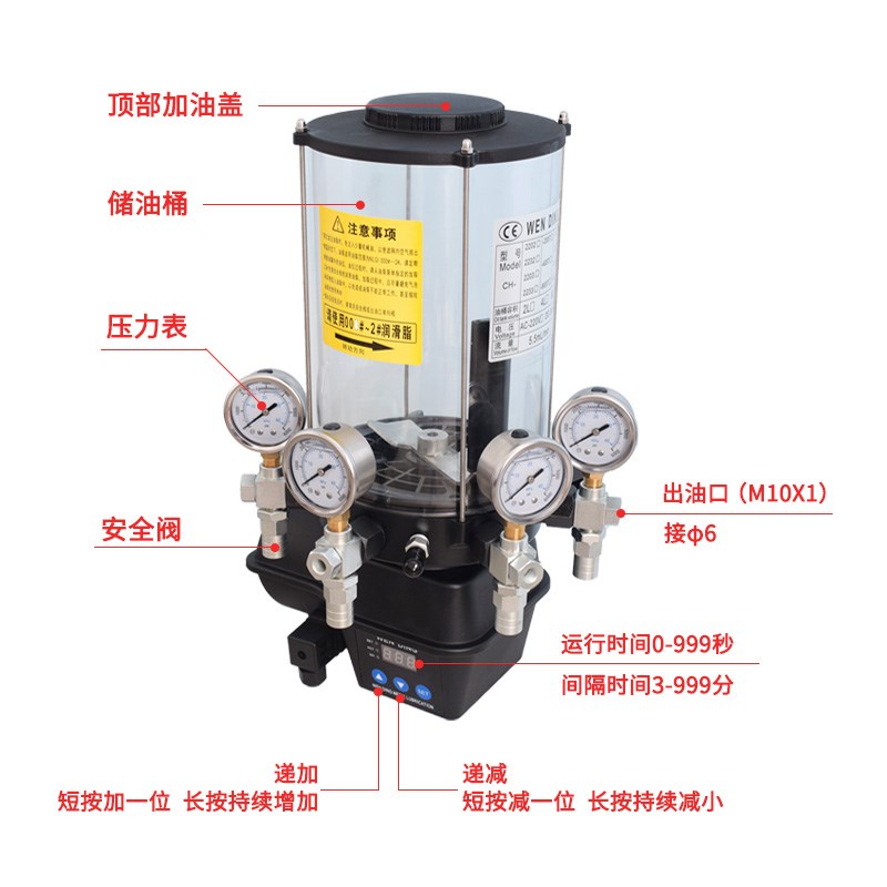 电动黄油泵高压油脂泵工程机械用多出油口全自动加油泵