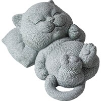 可爱治愈系小猫咪高枕无忧茶宠摆件禅意萌猫鱼缸造景书房镇纸装饰