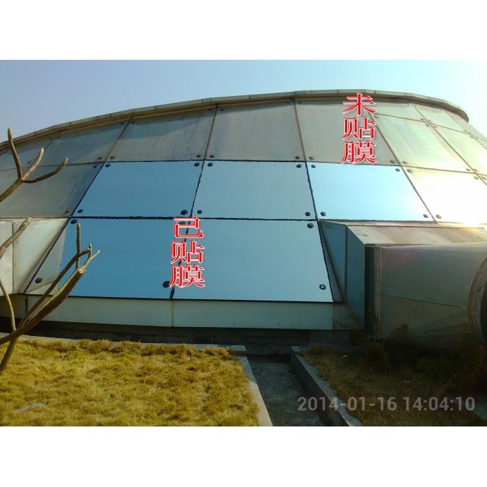 ft阳光房顶外贴隔热膜玻璃贴膜玻璃防爆遮光 外贴单向银建筑膜