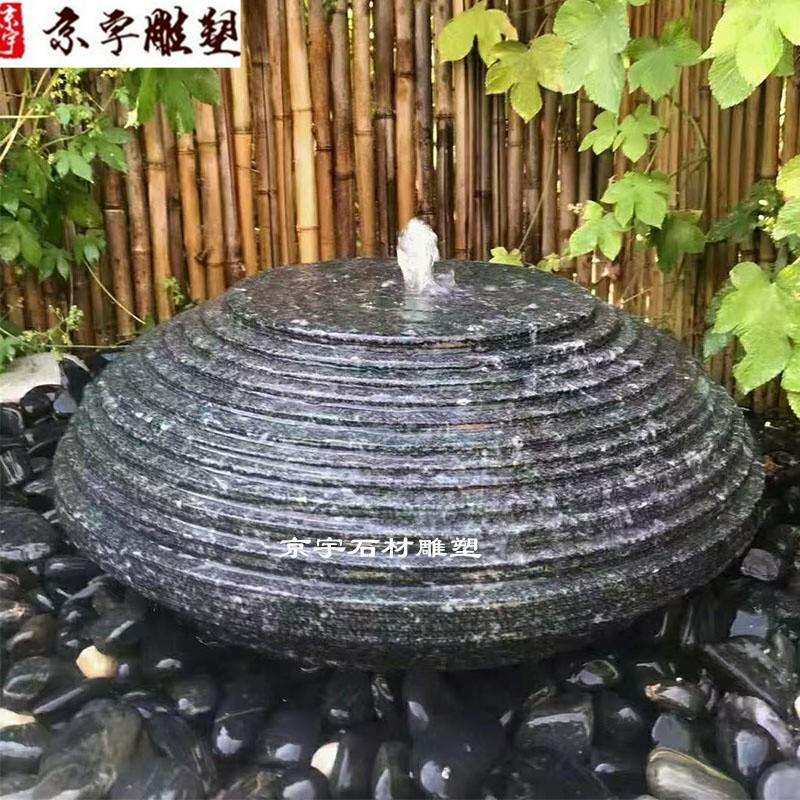 现货石雕青石水钵景观石盆庭院异形黑山石流水造景石水池水景摆件