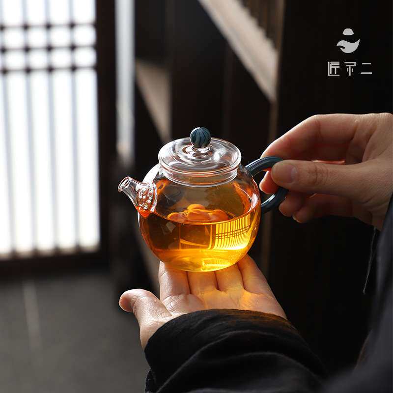 匠不二星空灵悦壶纯手工玻璃小茶壶家用高端带过滤耐高温泡茶壶