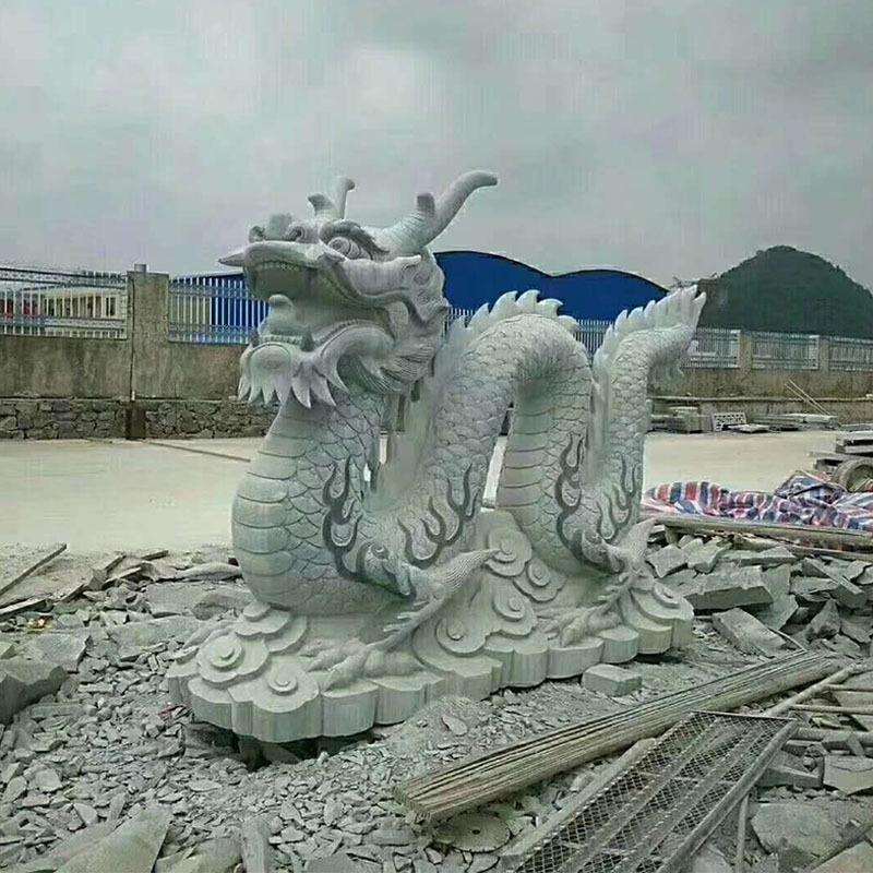 厂家制作传说中的龙 青石石雕飞龙 办公室小型摆件