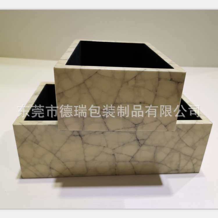 无盖木盒 大理石木纹钢琴漆木盒木制手工贴纸烤漆木盒 桌面收纳盒