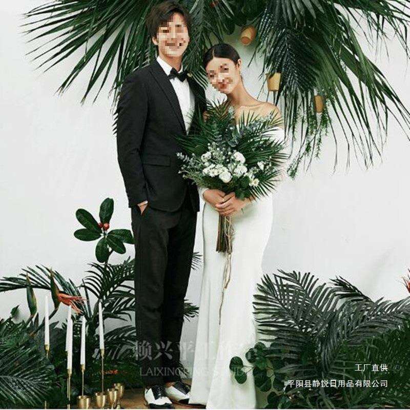 影楼外景旅拍摄影道具 森系手捧花 长杆小清新 韩式 新娘婚礼花束