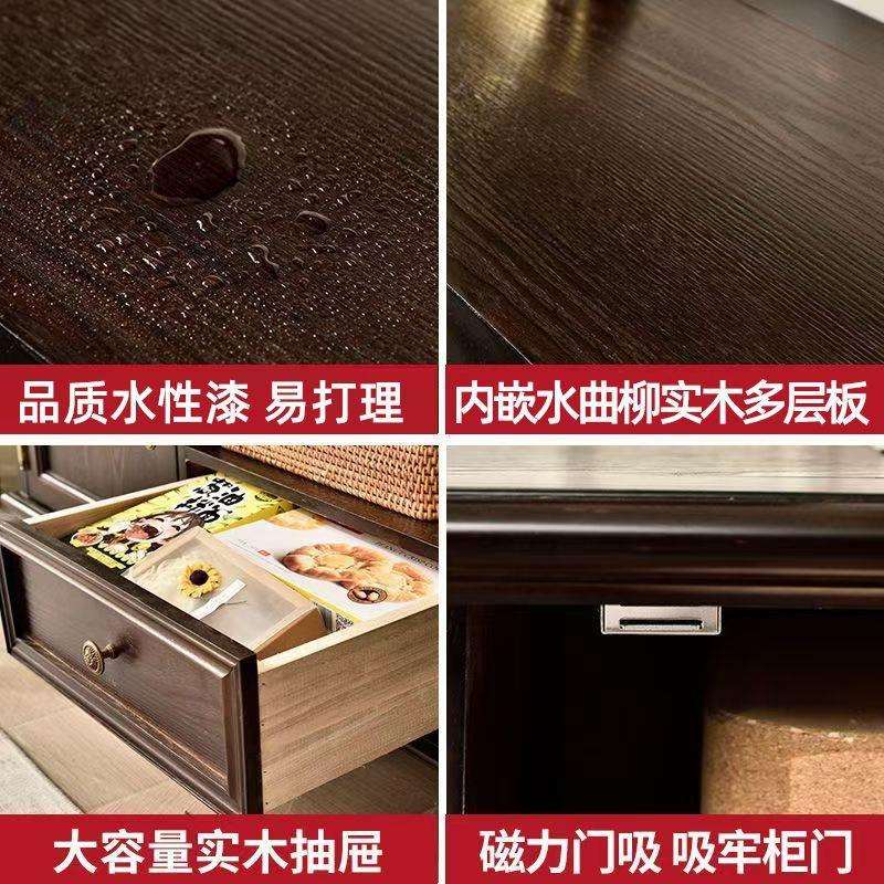 美式实木小酒柜单门玻璃展示柜欧式客厅装饰柜家用餐边柜储物柜