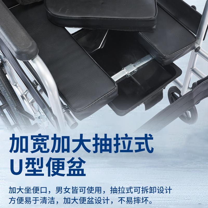 坐便轮椅可折叠轻便老人便携代步车残疾人手推车带刹车工厂