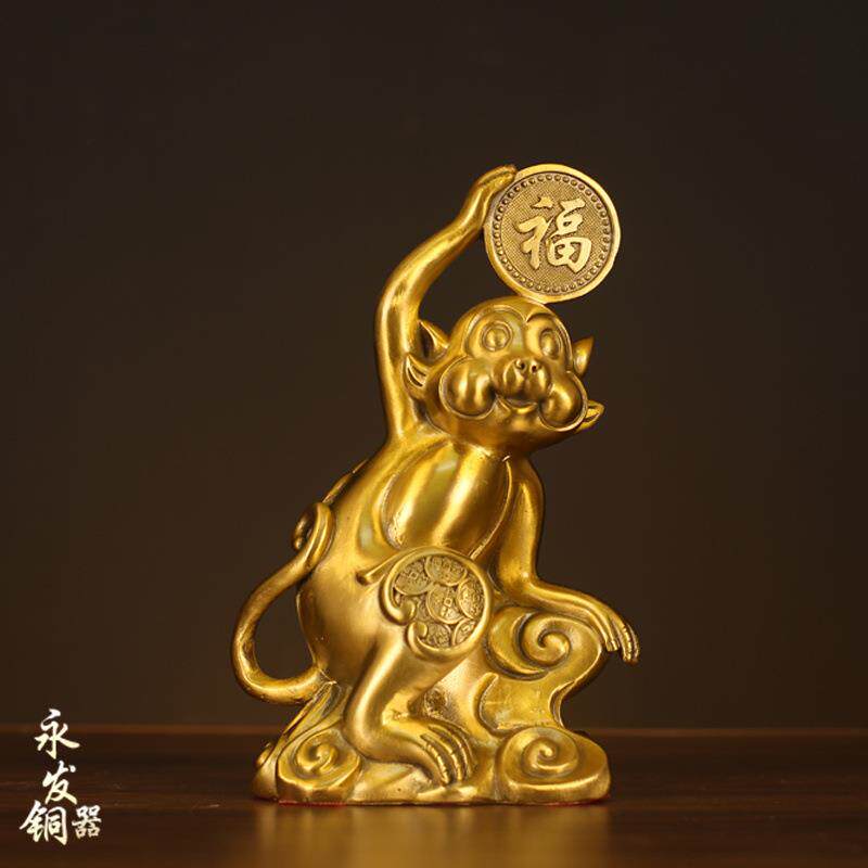 福猴摆件属猴吉祥物十二生肖猴家居摆设电视柜福猴工艺品装饰
