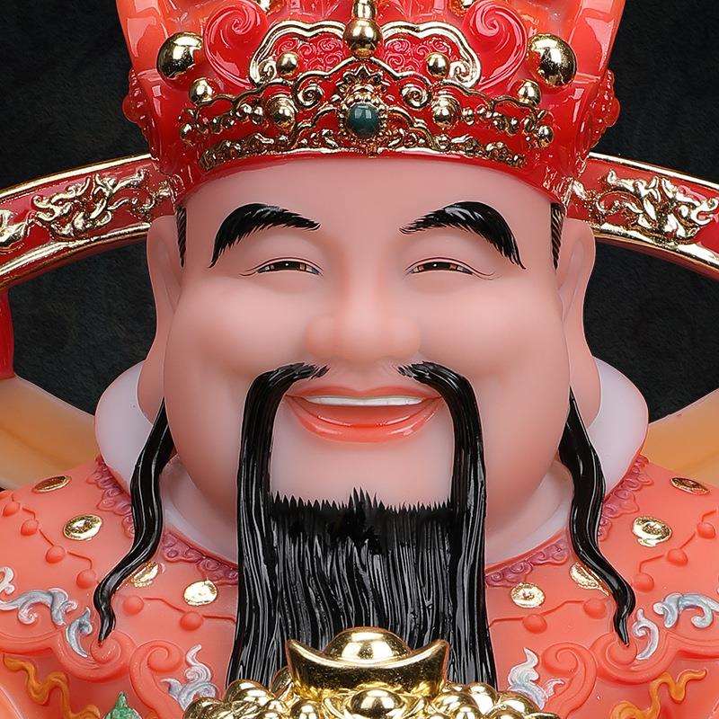 财神爷摆件家用商铺神像店铺开业公司办公室仿汉白玉文财神