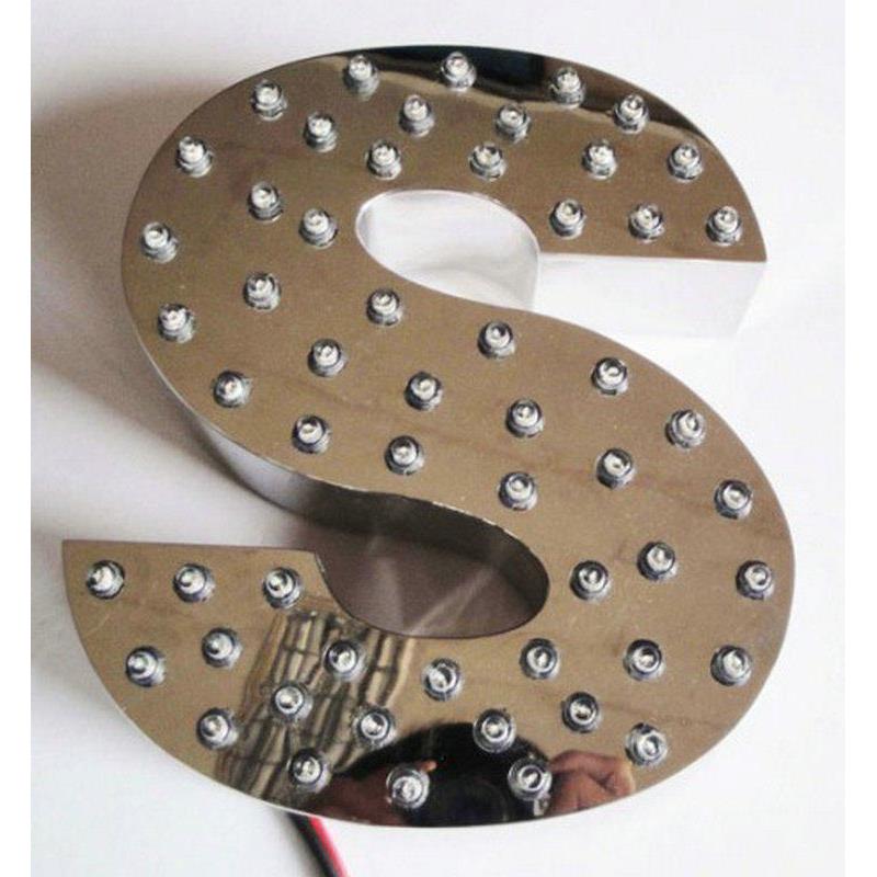 厂家制作不锈钢LED点阵发光字 制作外露字穿孔字牌