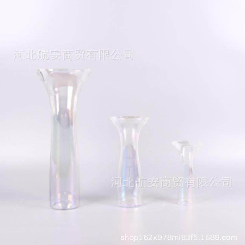 现代简约创意玻璃花瓶花器样板房售楼处桌面玻璃花器花插工艺品