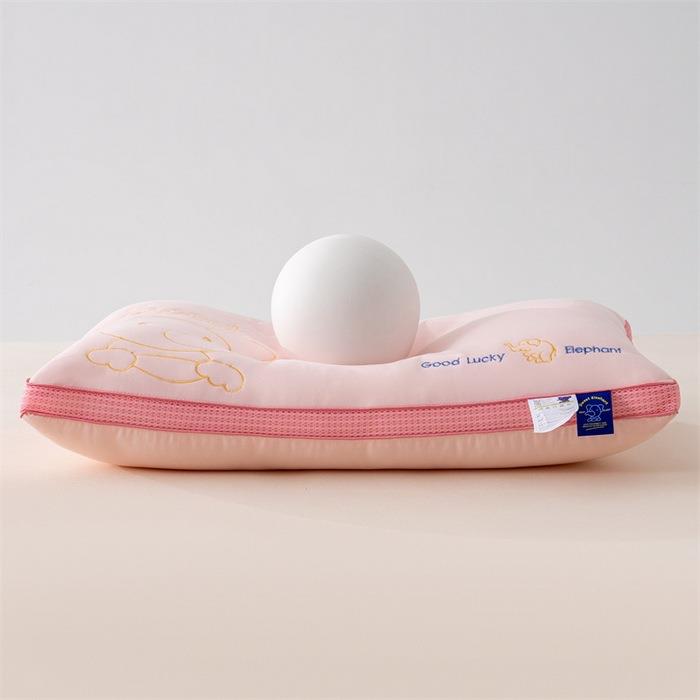 针织上层乳胶下层羽丝绒枕分区护颈枕头刺绣枕芯学生宿舍透气舒适图片