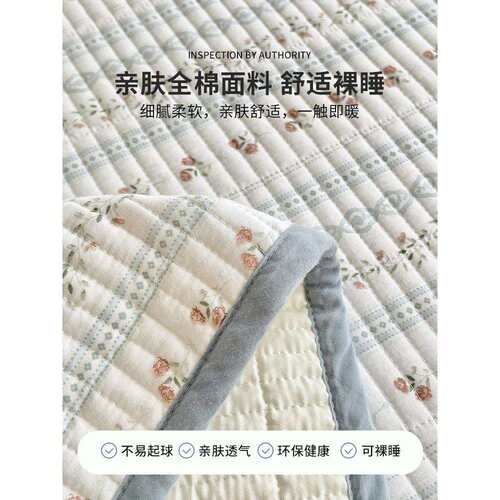 新款纯棉床盖单件夹棉绗缝榻榻米床单四季通用三件套加厚防滑