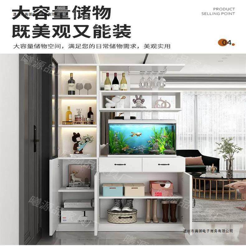 玄关柜一体鱼缸柜客餐厅酒柜隔断欧式轻奢门厅屏风柜进门j&omega;