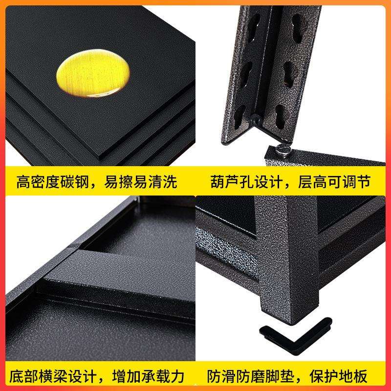 新品双层厨房置物架落地微波炉架收纳台桌面锅架烤箱储物架围栏橱