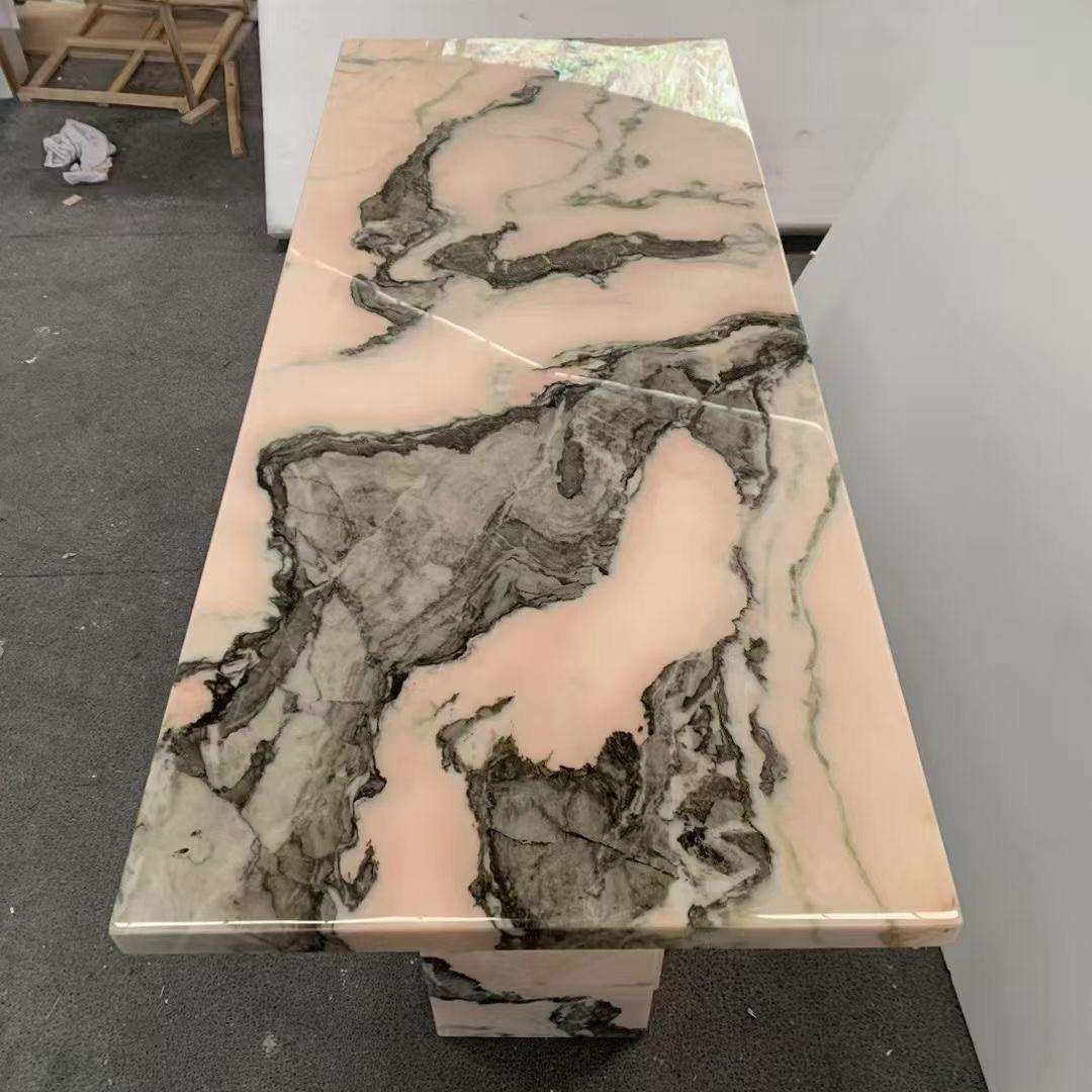 工厂加工天然大理石餐桌奢石电视柜背景茶几异形石材橱柜台面桌几
