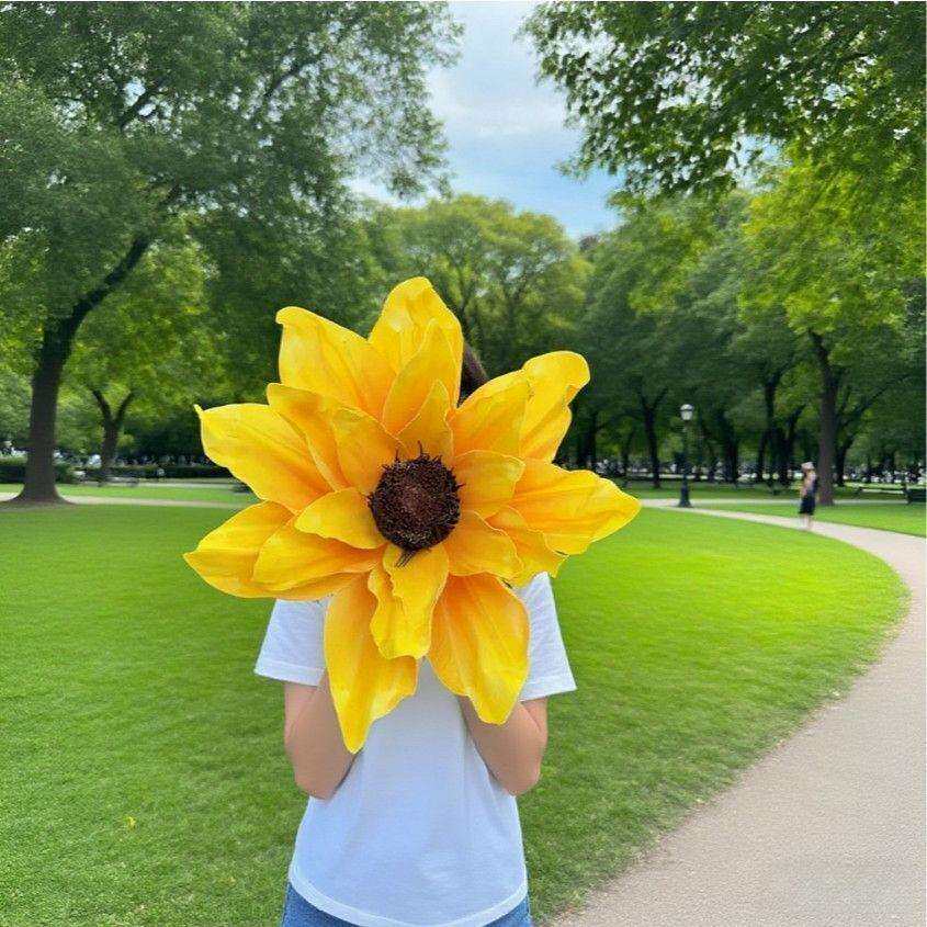 网红超大向日葵仿真花商场橱窗美陈大型仿真花婚庆婚礼假花摆件