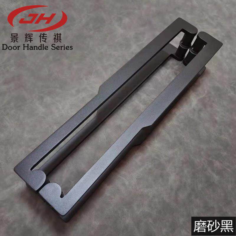 有无门框青古红古玻璃门拉手现代简约黑色木门把手中式大门拉手