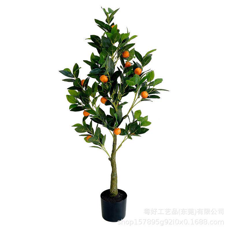 仿真桔子树落地摆放小盆栽景观人造塑料绿植物假柠檬仿真树橘子树