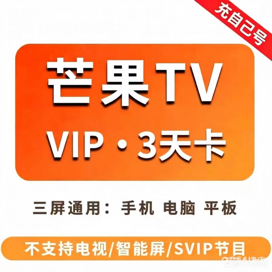 芒果VIP视频充自己号芒果tv会员3天周卡一个月月卡季卡30天1天卡图片