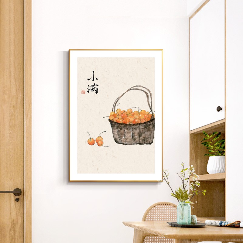 中国古风装饰画24节气挂画餐厅新中式墙面二十四客厅沙发背景日式