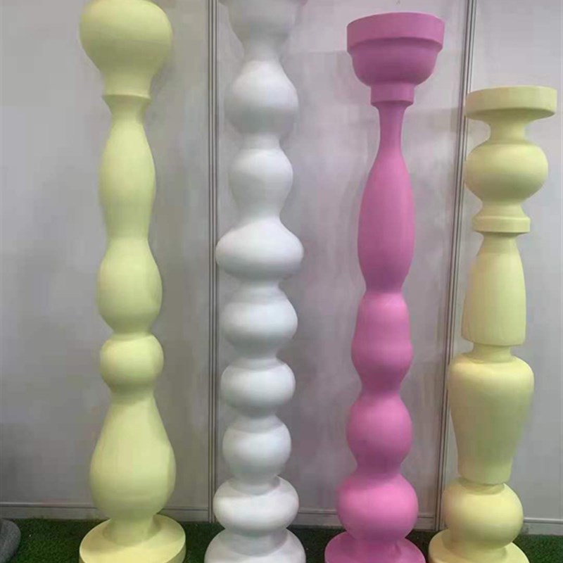 艺术美陈摄影摆件 玻璃钢罗马柱 婚庆道具造型柱酒吧别墅装饰圆柱