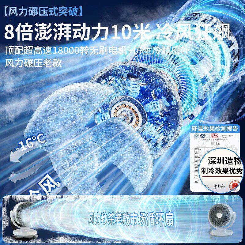 电风扇20级26新款空卧气循环扇家用型静音小桌面台19式扇室一大风