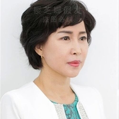 中老年假发真发气质微卷蓬松短卷发中年女士短发烫卷妈妈真发假发