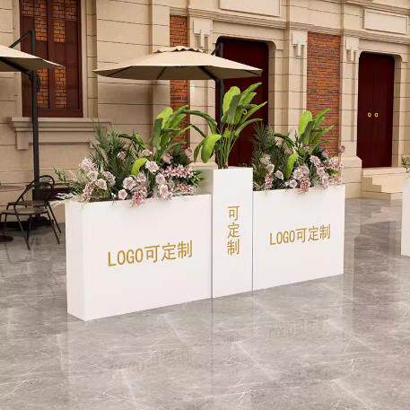 市政户外花箱外摆广场商业街不锈钢花槽长方形花盆街道花坛种植箱