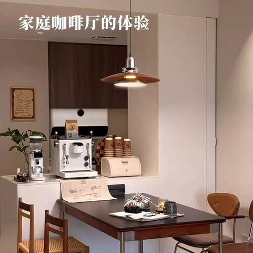 中古风餐厅吊灯店铺商用胡桃木色复古饭店吊灯餐饮火锅店吧台吊灯