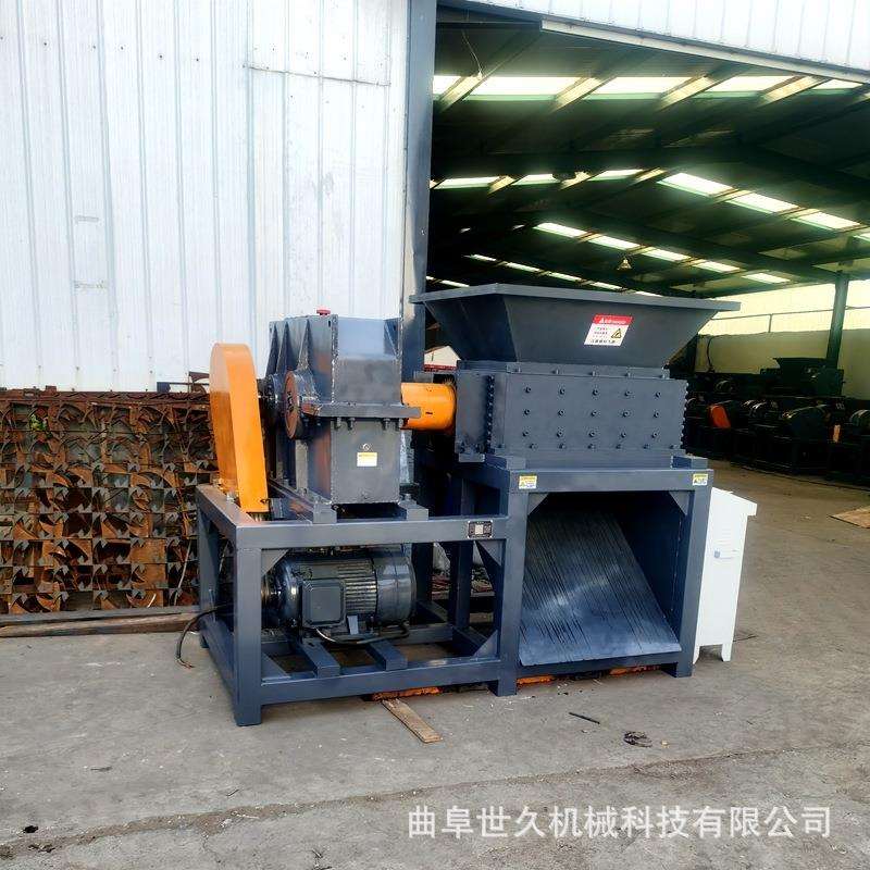 废旧金属油漆桶轮胎家具破碎机 橡胶塑料木材托盘大型双轴撕碎机