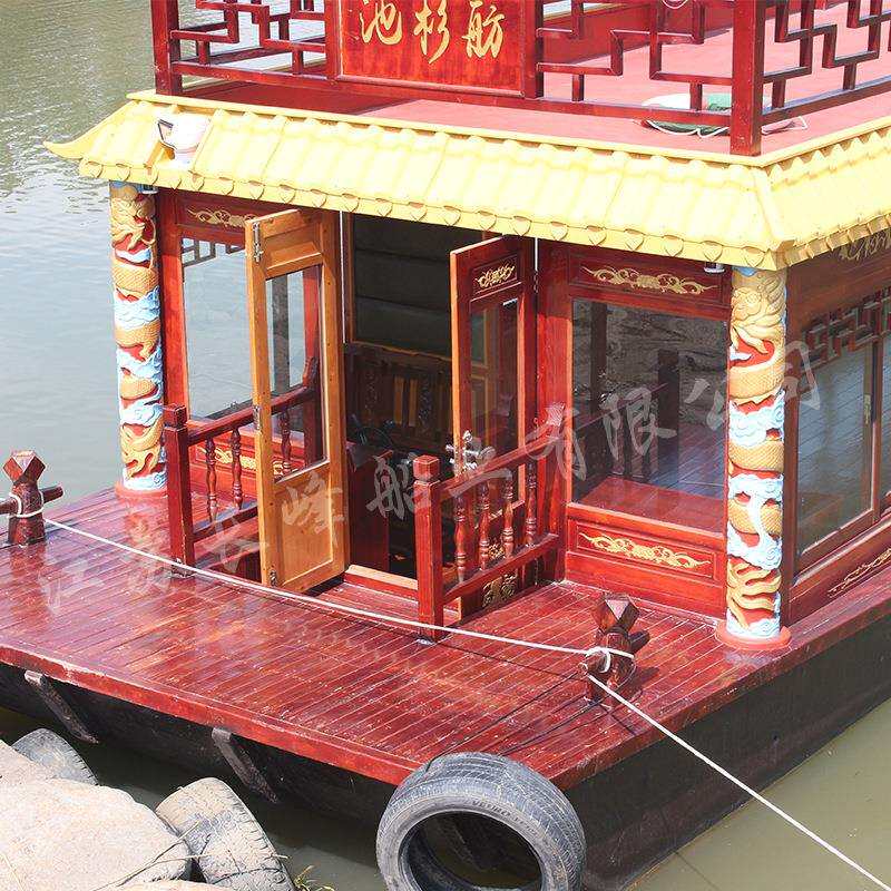 文旅项目双层画舫船水上电动观光休闲仿古游船12米双层观光画舫船
