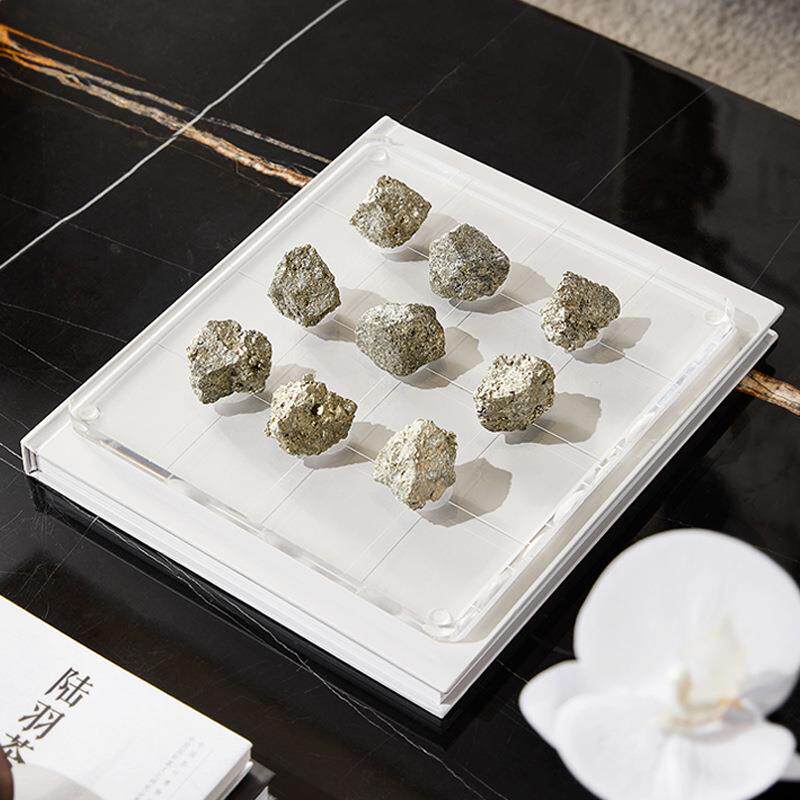 新中式亚克力棋盘摆件别墅民宿茶室桌面设计师艺术摆设品创意