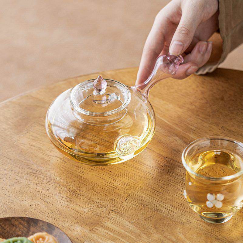 高档高硼硅玻璃侧把泡茶壶中式花茶煮茶器茶水壶家用大号单壶