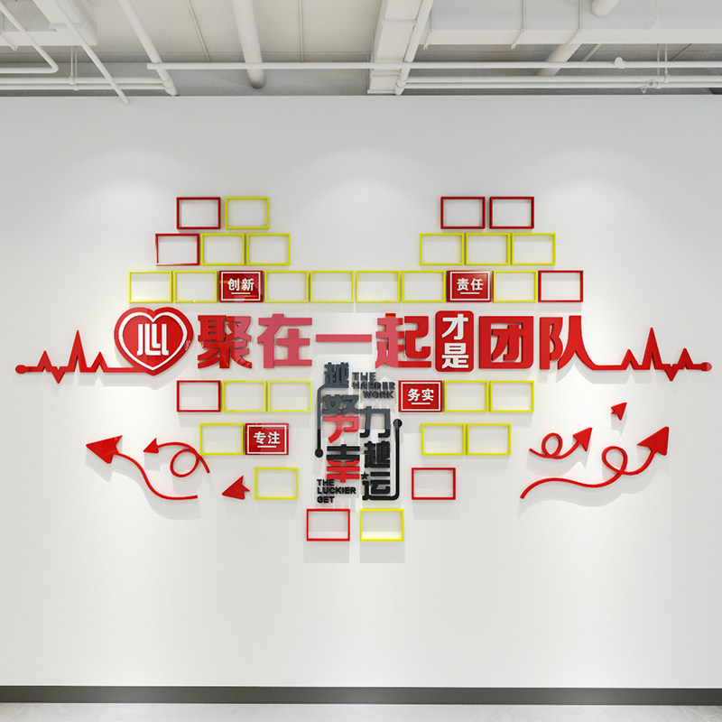 员工风采展示墙团队照片墙亚克力3d立体企业办公室文化墙定制墙贴