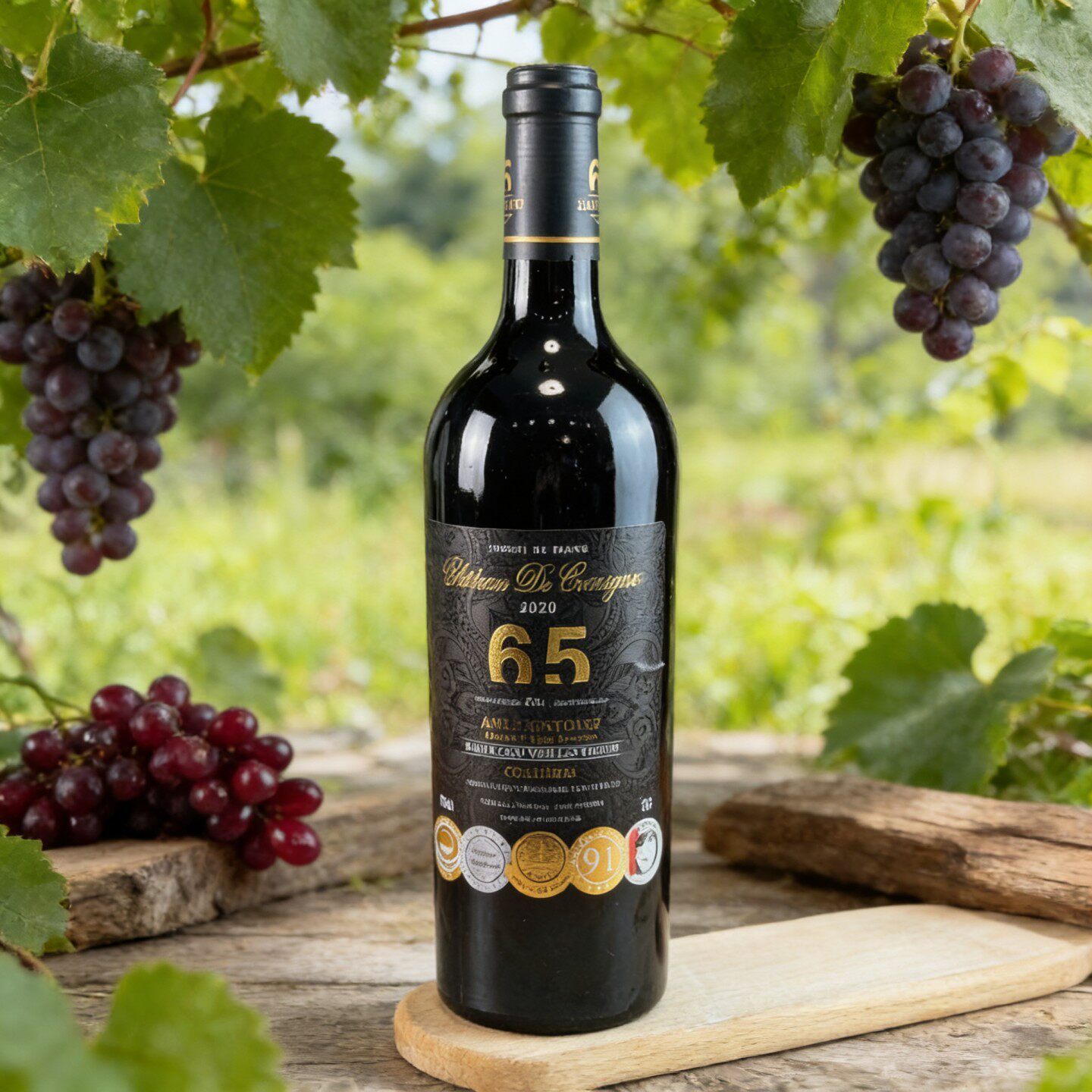 店长推荐法国原瓶进口圣卡图65年老藤干红葡萄酒木箱礼盒送礼佳品