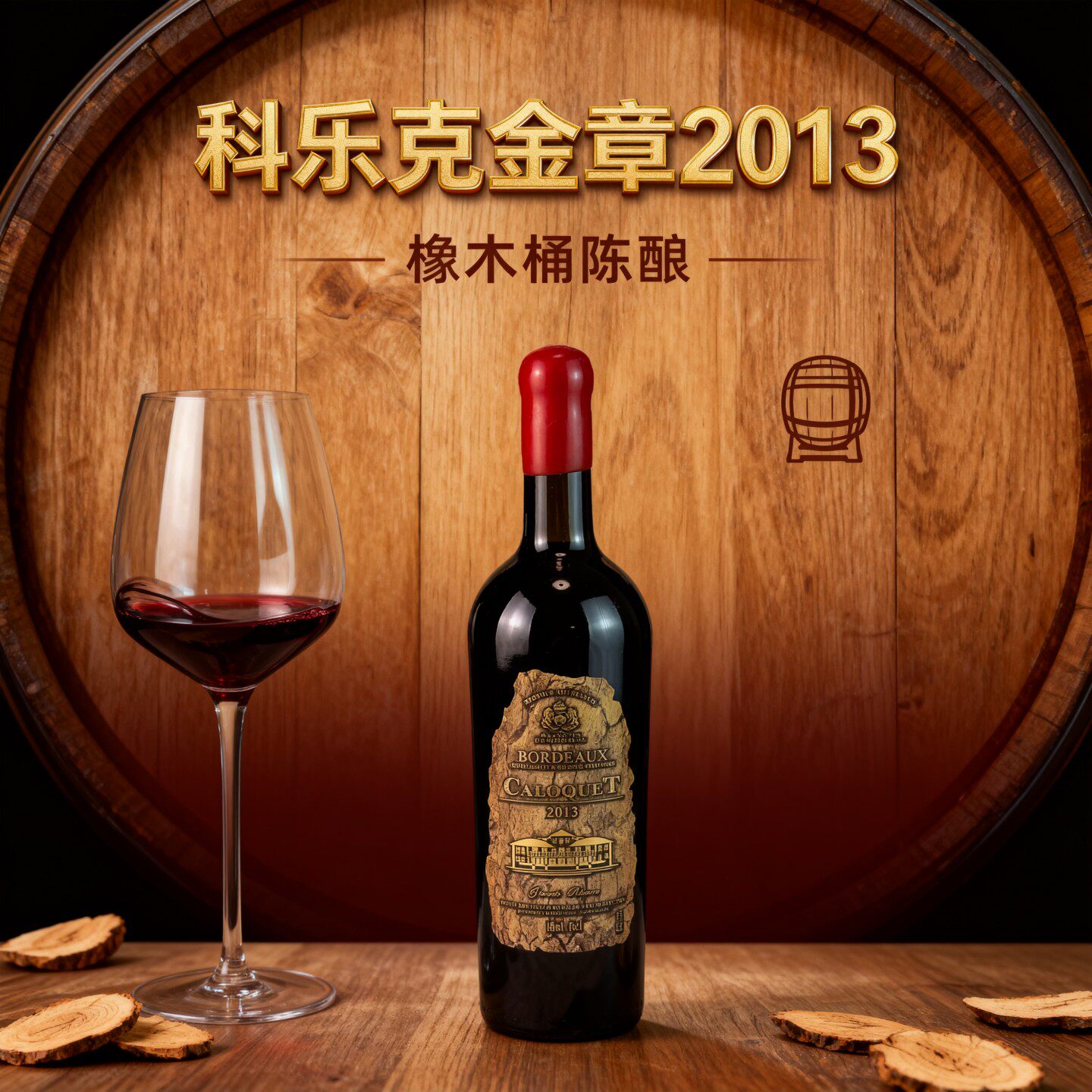 法国科乐克酒庄波尔多产区原装进口金章2013干红葡萄酒重型瓶蜡封