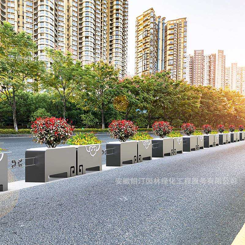 朗汀户外不锈钢花箱护栏花箱创意花槽市政道路景观绿化围栏隔断