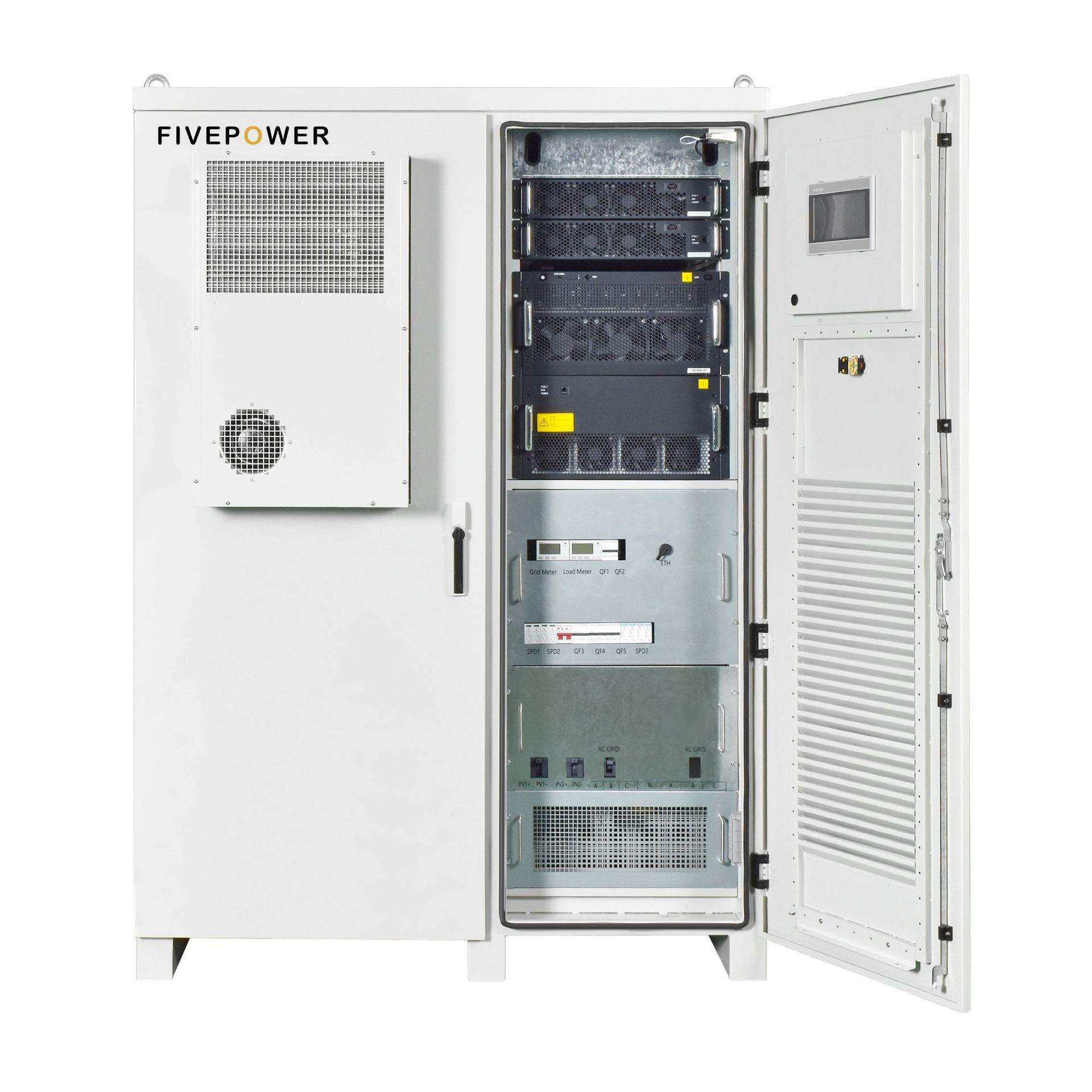 厂家直销电池柜 50kw100kwh磷酸铁锂储能户外柜光储一体机电池柜