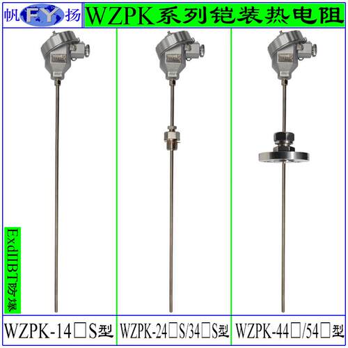 WZPK-238S 8mm 铠装热电阻一体化带变送器 防水接线盒 固定螺纹