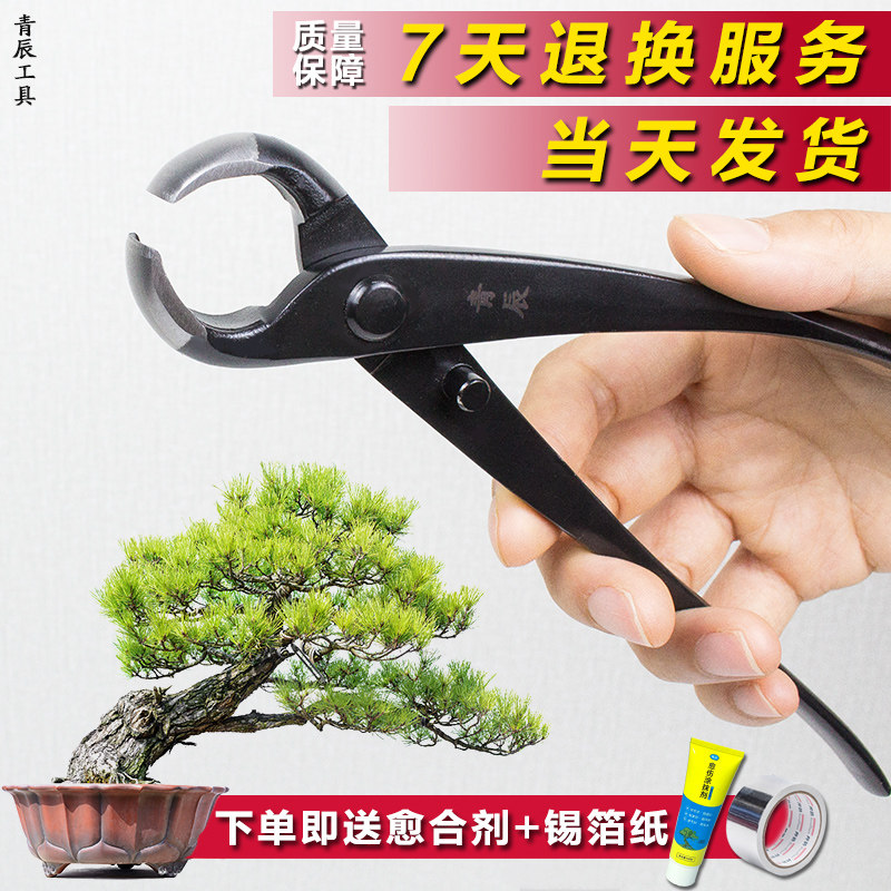 青辰不锈钢球节剪盆景造型专用修枝工具专业级修剪套装斜口破杆钳