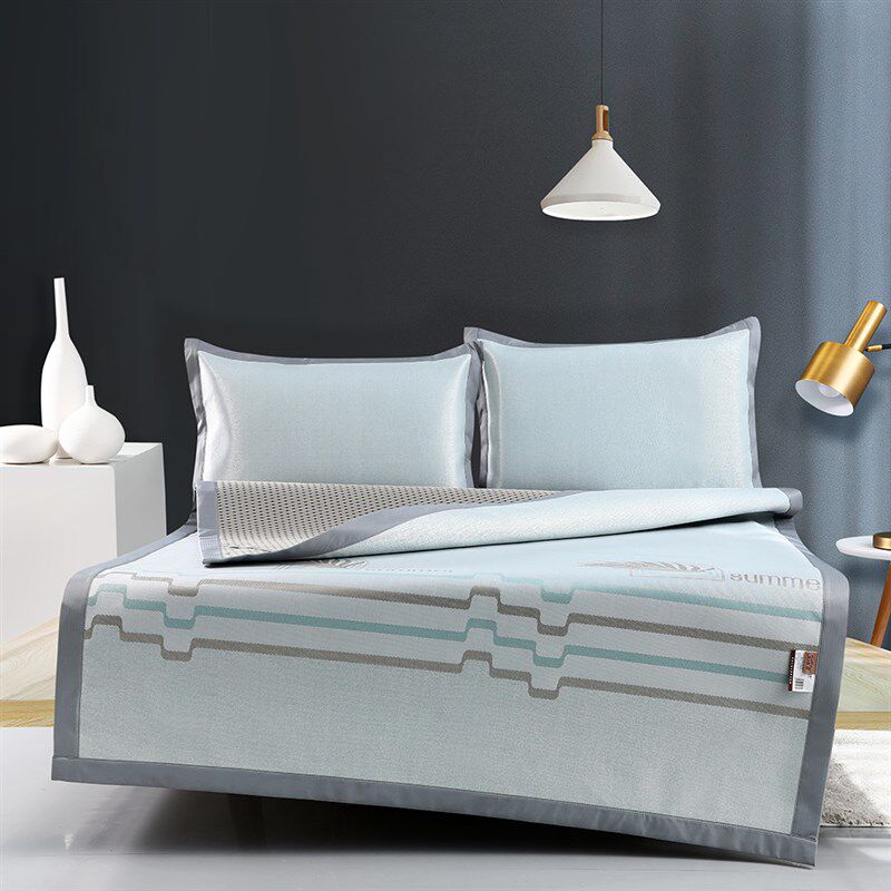 凉席1.8m床1.5冰丝凉席可水洗可折叠2.0米夏天单人宿舍软席三件套