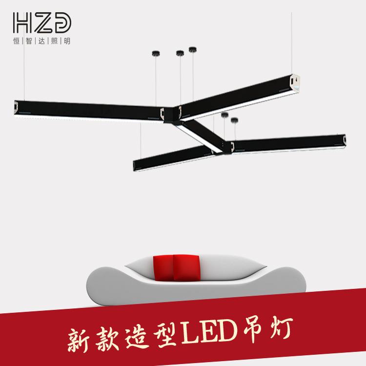 T5荧光单管格栅灯 led长条商场健身房格栅灯具工程造型T8单管吊灯