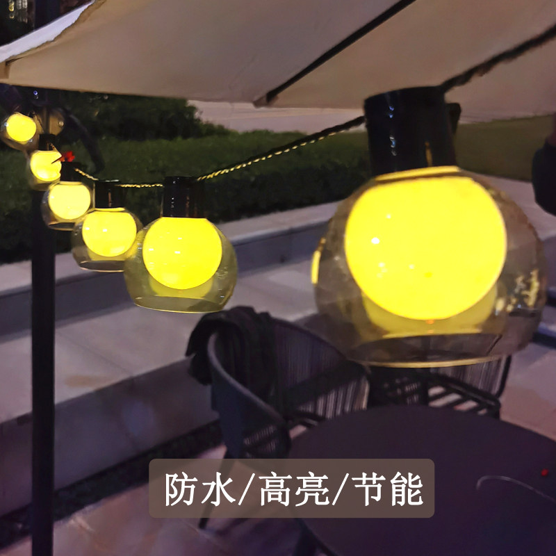 户外露营led灯串天幕帐篷大圆球装饰灯庭院阳台婚礼民宿布置彩灯
