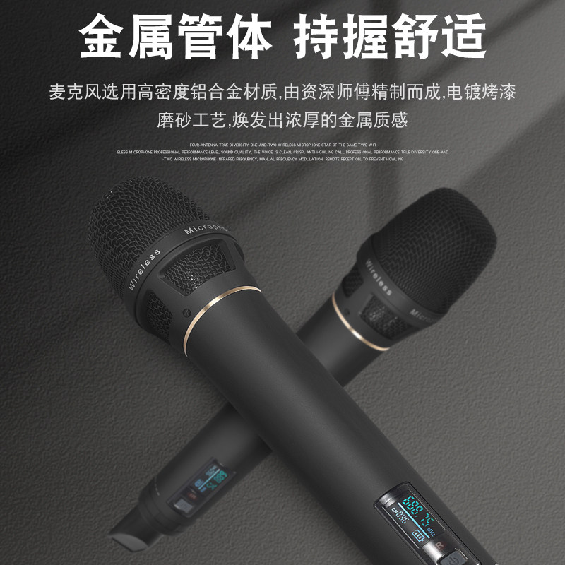 真分集无线话筒一拖二KTV专用U段耳麦头戴领夹式专业出演麦克风