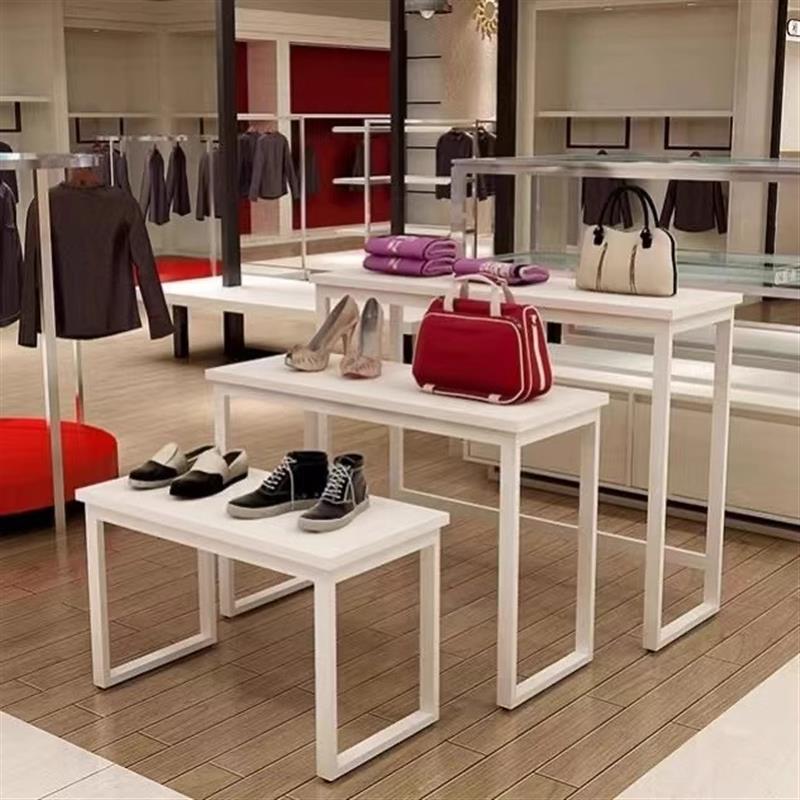 服装店展示桌女装店桌中岛流水展示台中间摆放鞋包童装橱窗长条桌