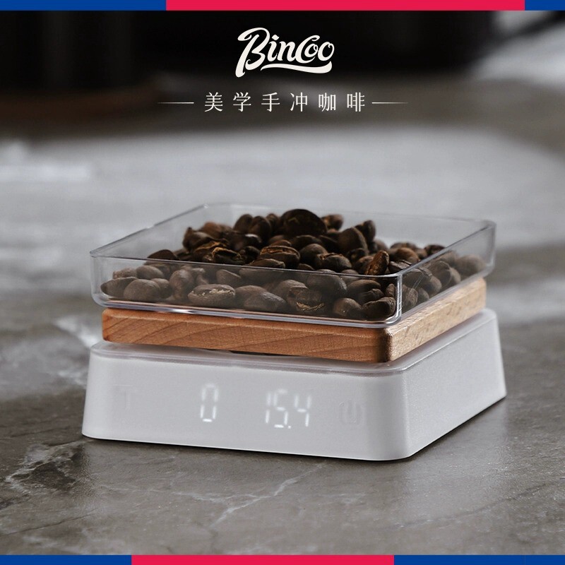 Binoo迷你咖啡电子秤电池款家用咖啡豆称重意式手冲计时精准秤