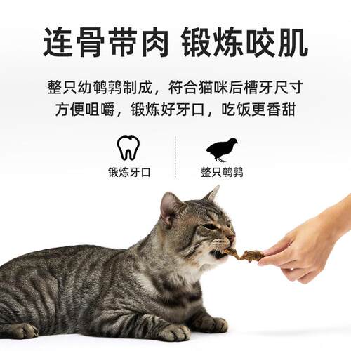 爱立方鹌鹑猫咪零食冻干猫粮成猫幼猫通用磨牙棒110gx3包