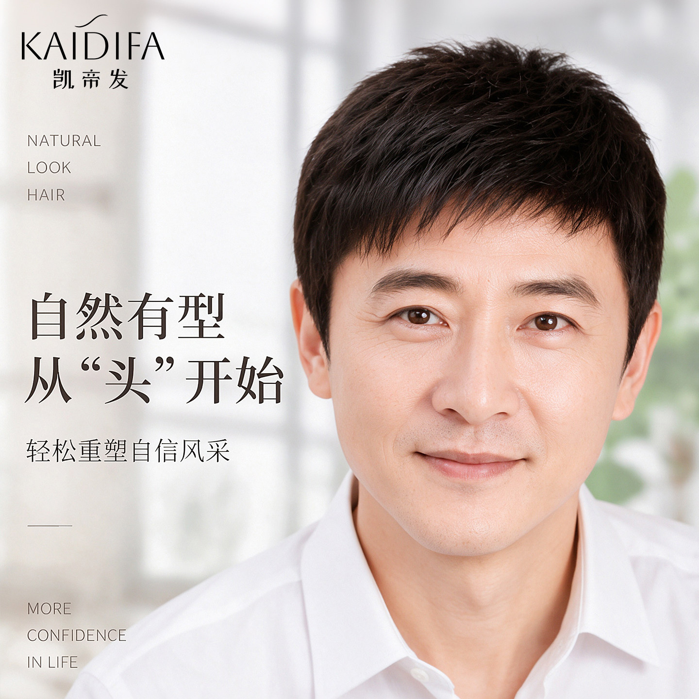 短发假发男士全头套全真发免打理帅气毛寸递针无痕自然整顶盖白