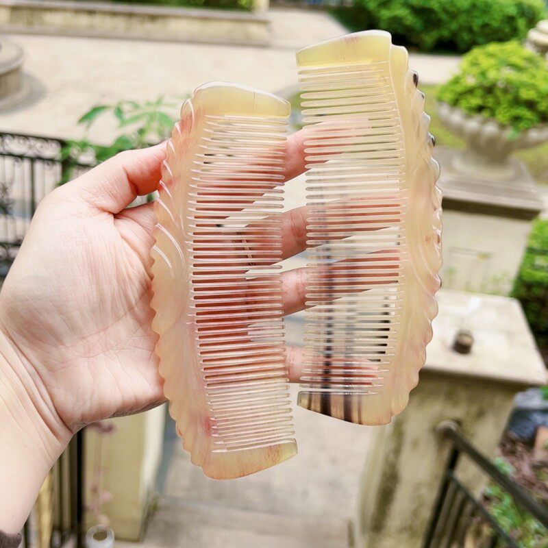 羊角贵妃梳长齿梳宽齿密齿梳按摩护理头皮