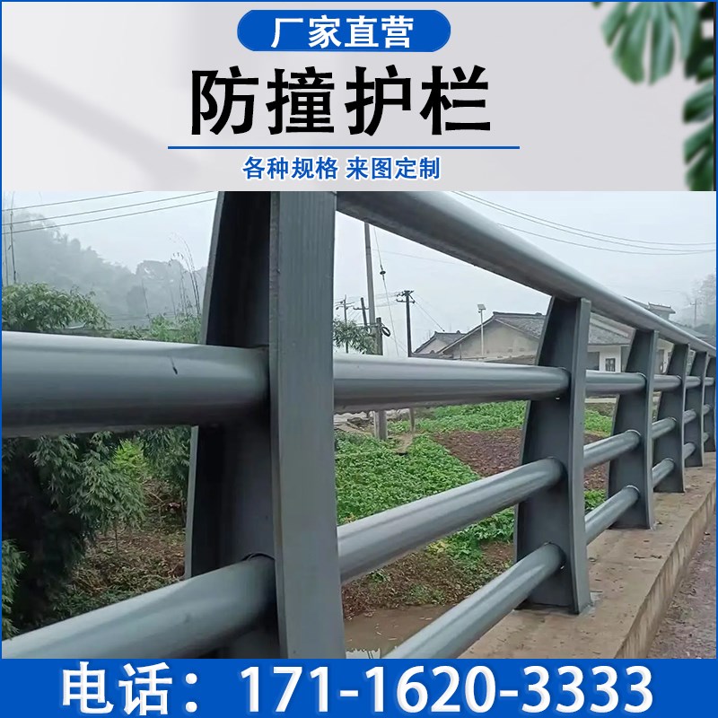 桥梁防撞护栏河道天桥景观道路不锈钢复合管灯光护栏隔离栏杆定做